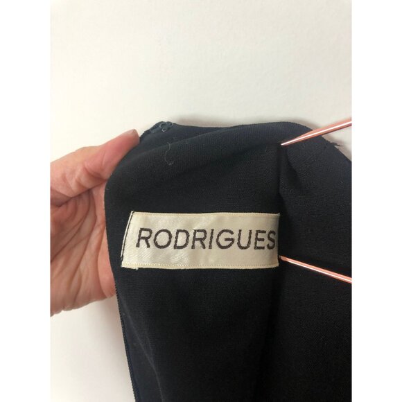 Vintage mod black dress cutout midriff | maxi dress | sleeveless party dress - Picture 10 of 10